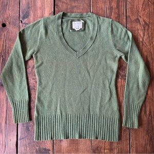 Old Navy Marled Green Wool Blend Deep V Sweater M MEDIUM